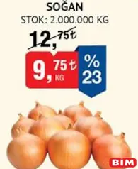 SOĞAN KG fiyat ve kampanya bilgisi